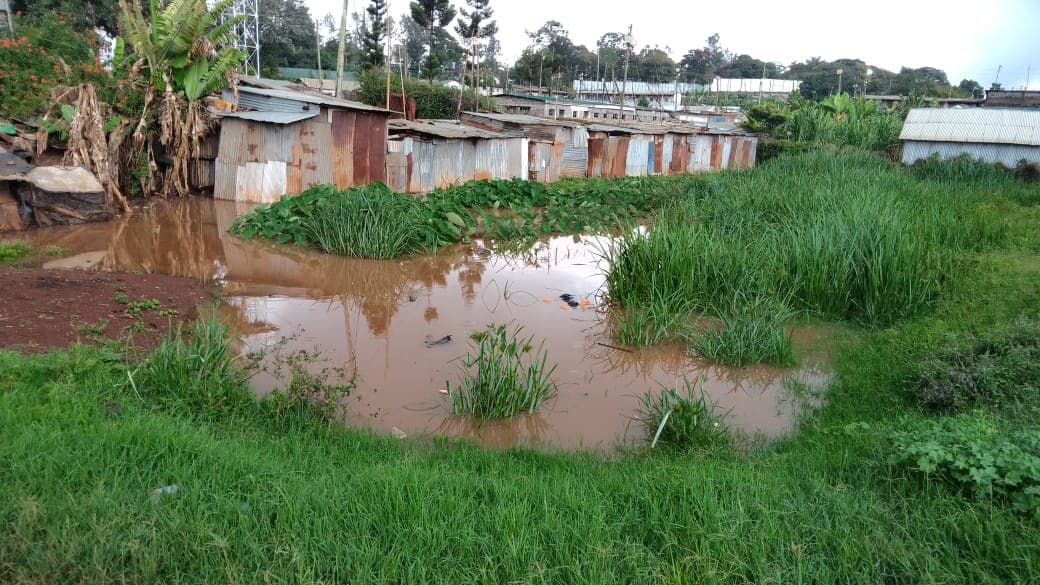 Flooded settlement
